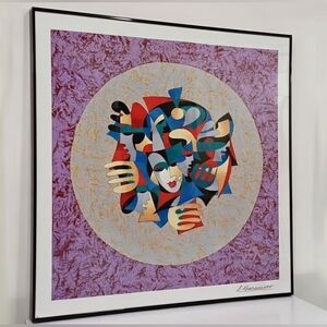 Framed Anatole Krasnyansky "Musical Sphere" 2005 Seriolithograph COA Vibrant Art